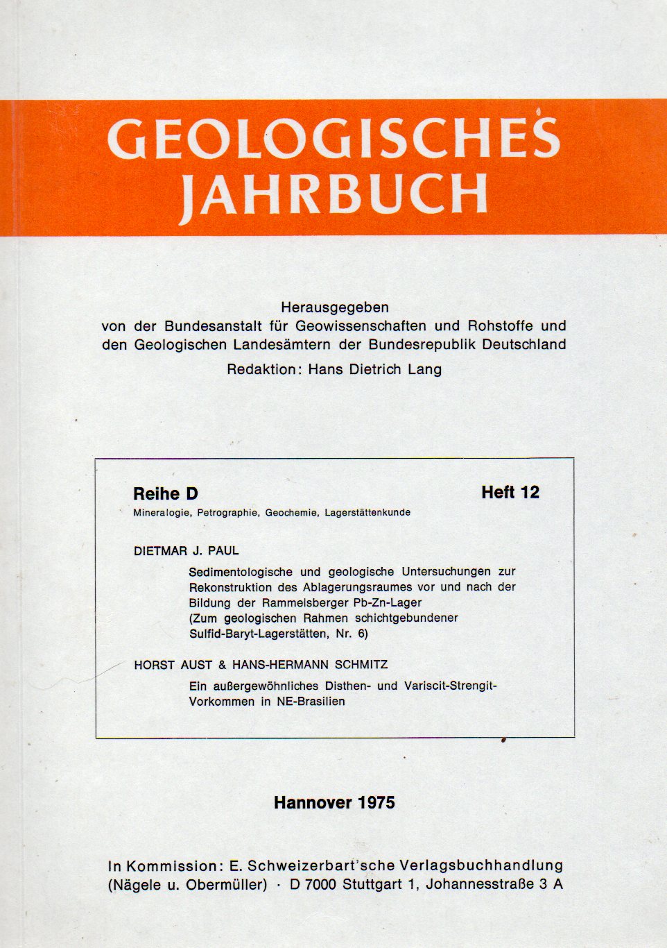 Dietmar,J.Paul+Horst Aust+Hans-Hermann Schmitz  Sedimentologische und geologische Untersuchungen zur Rekonstruktion 