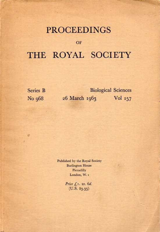 The Royal Society  Proceedings.Biological Sciences Series B.No 968.Vol.157 