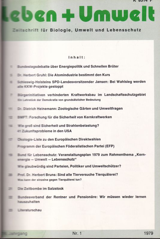 Bruns,H.  Leben und Umwelt 16.Jahrgang 1979 und 17.Jahrgang 1980 (1 Band) 