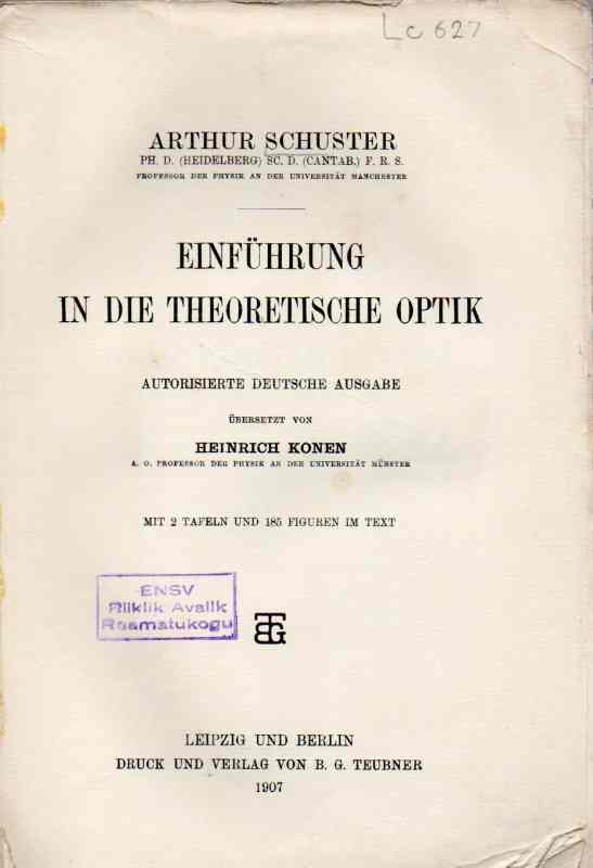 Konen,Heinrich  Einführung in die theoretische Optik 