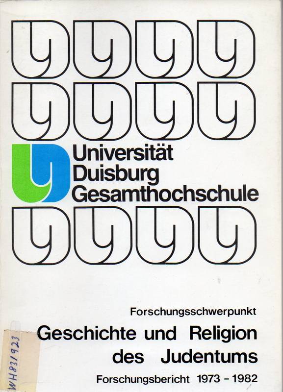 Kremers,H.+M.Brocke+J.H.Schoeps  Forschungsschwerpunkt Geschichte und Religion des Judentums 