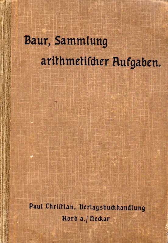 Baur,Ludwig  Sammlung arithmetischer Aufgaben 