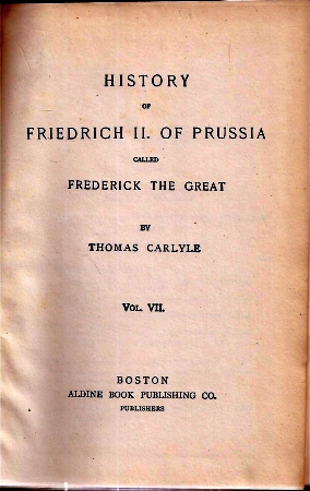Carlyle,Thomas  History of Friedrich II. of Prussia called Frederick the Great 