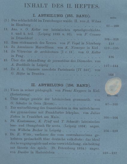 Neue Jahrbücher für Philologie und Paedagogik  LXVII.Jahrgang 1897.155. und 156.Band.2.Heft(in einem Band) 