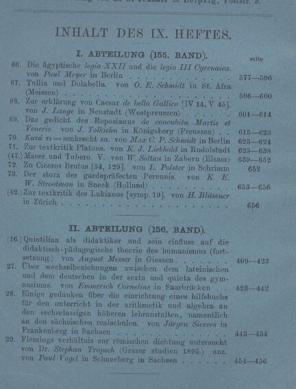Neue Jahrbücher für Philologie und Paedagogik  LXVII.Jahrgang 1897.155. und 156.Band.9.Heft(in einem Band) 