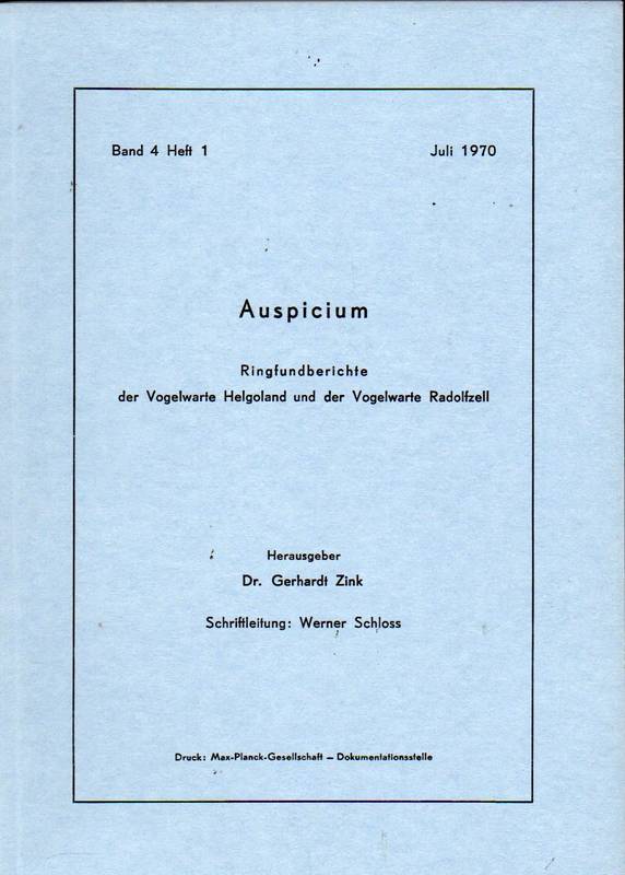 Auspicium  4.Band 1970 bis 1971.Heft 1 