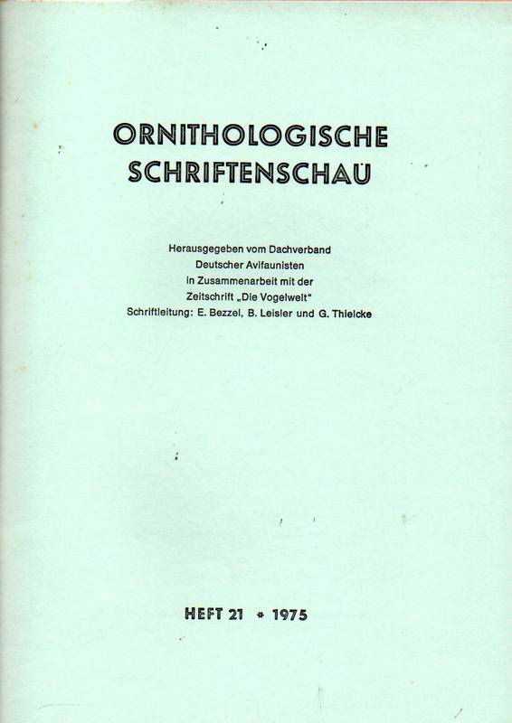 Onithologische Schriftenschau  Hsg.Dachverband Deutscher Avifaunisten 