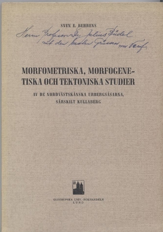 Behrens,Sven E.  Morfometriska, Morfogenetiska och Tektoniska Studier 