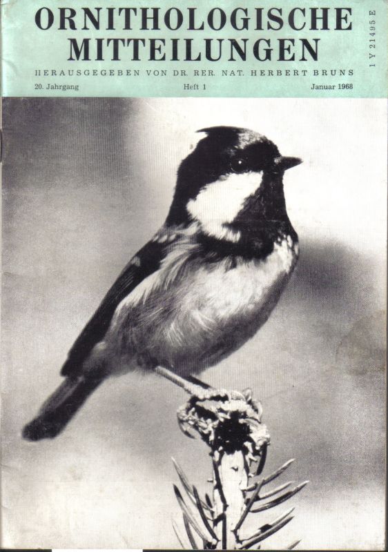 Ornithologische Mitteilungen  Ornithologische Mitteilungen 20.Jahrgang 1968.Heft 1-12 (12 Hefte) 