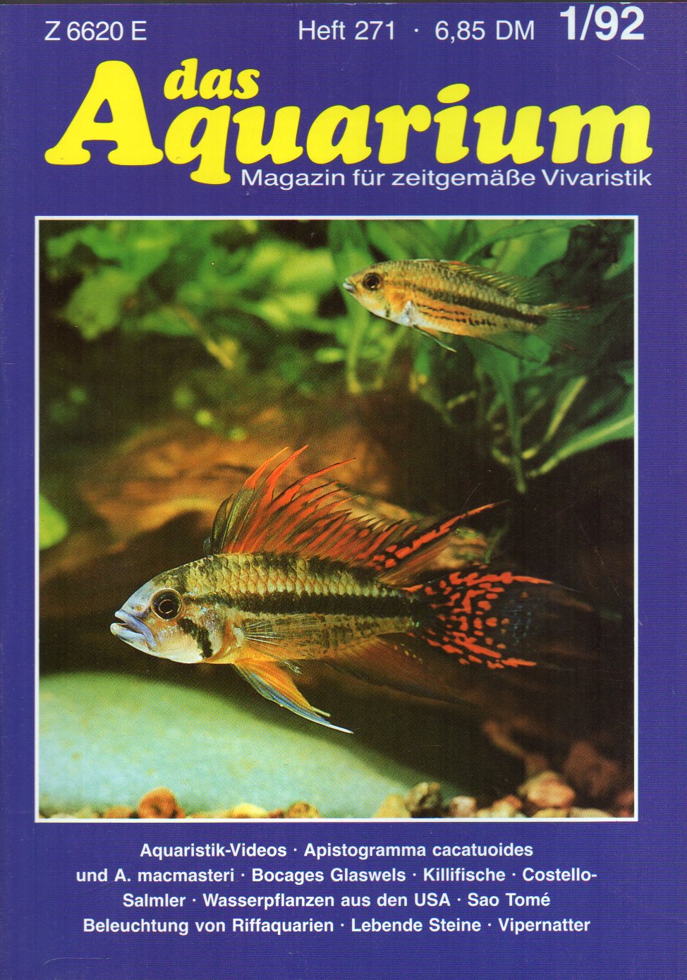 Das Aquarium  26.Jg.1992,Heft 1 
