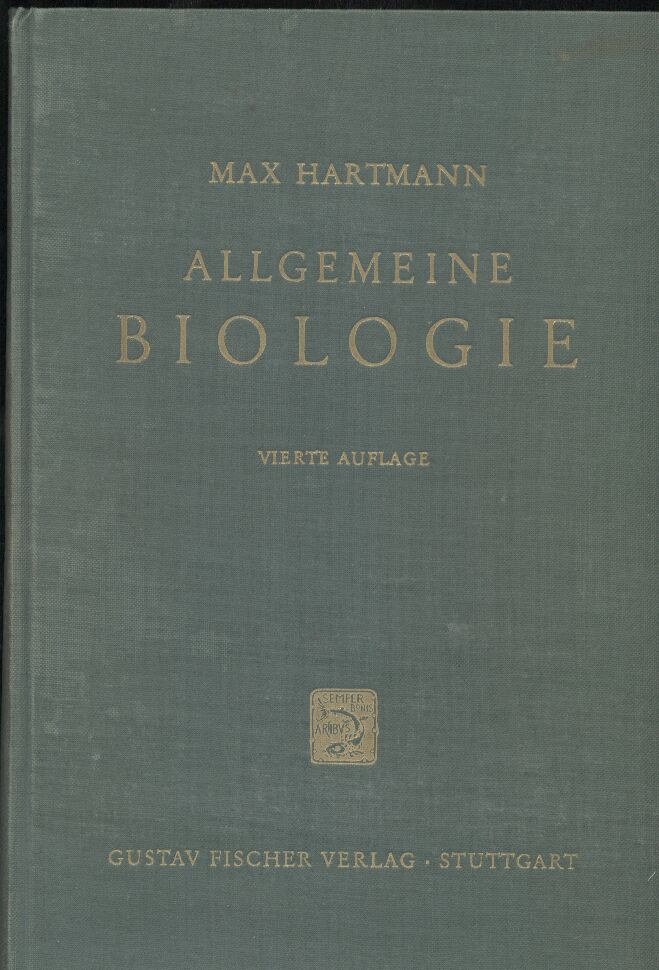 Hartmann,Max  Allgemeine Biologie 