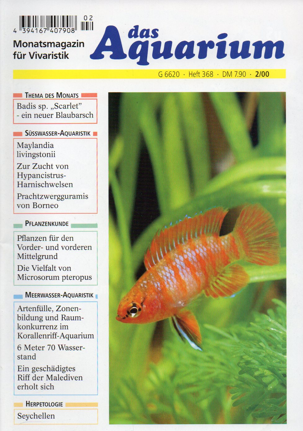 Das Aquarium  34.Jg.2000,Heft 2 