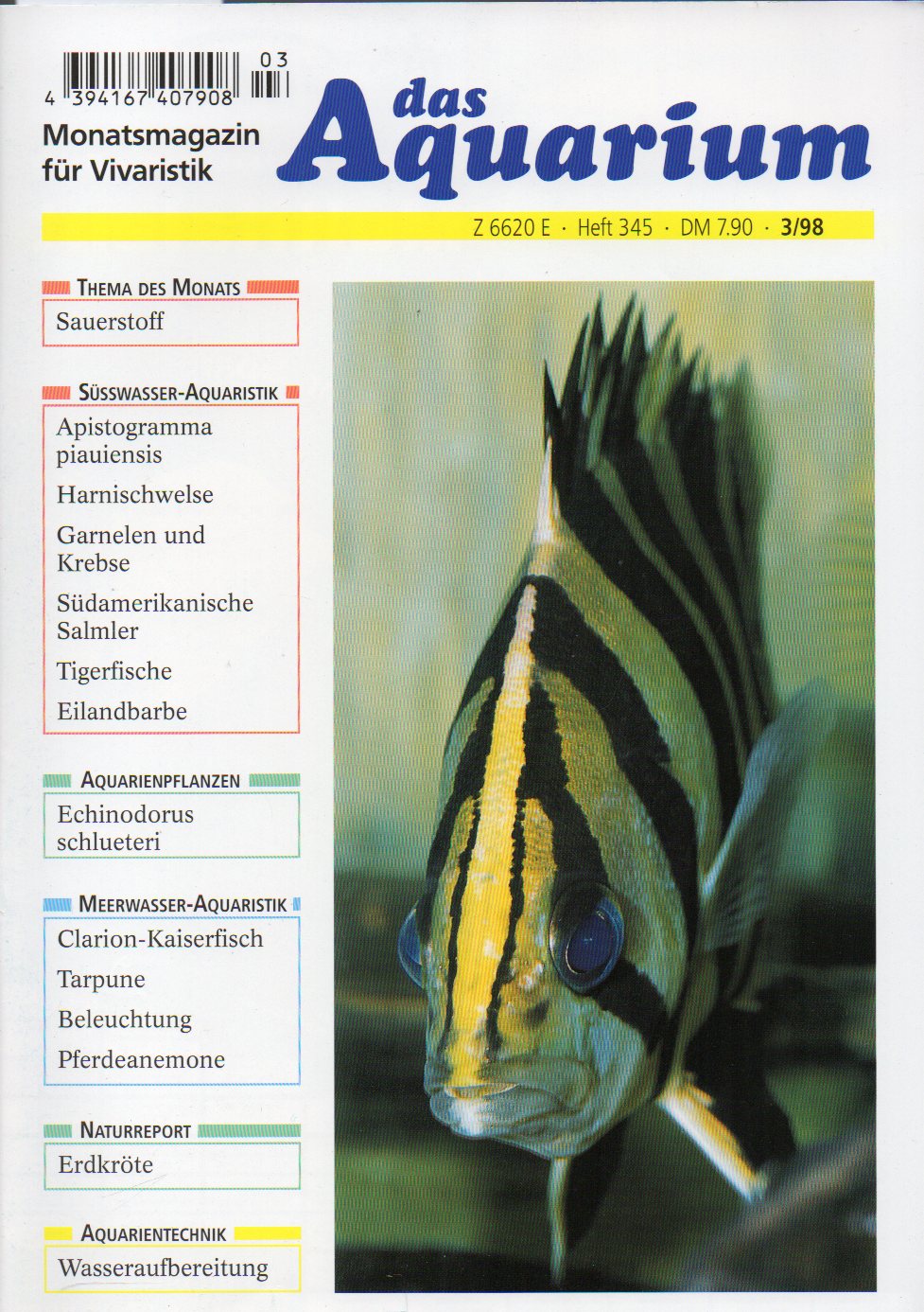 Das Aquarium  32.Jg.1998,Heft 3 