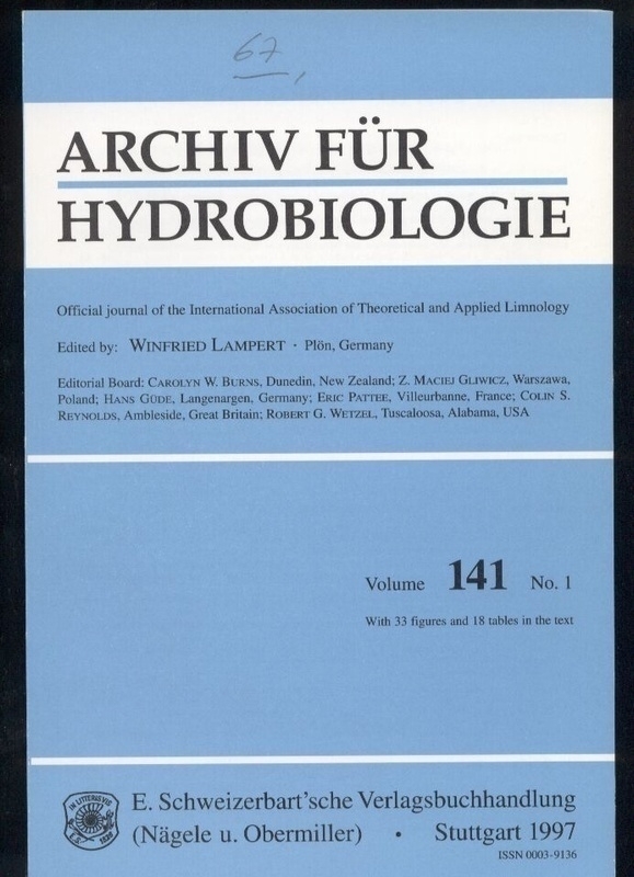 Archiv für Hydrobiologie  Vol. 141, No. 1-4 (4 Hefte) 