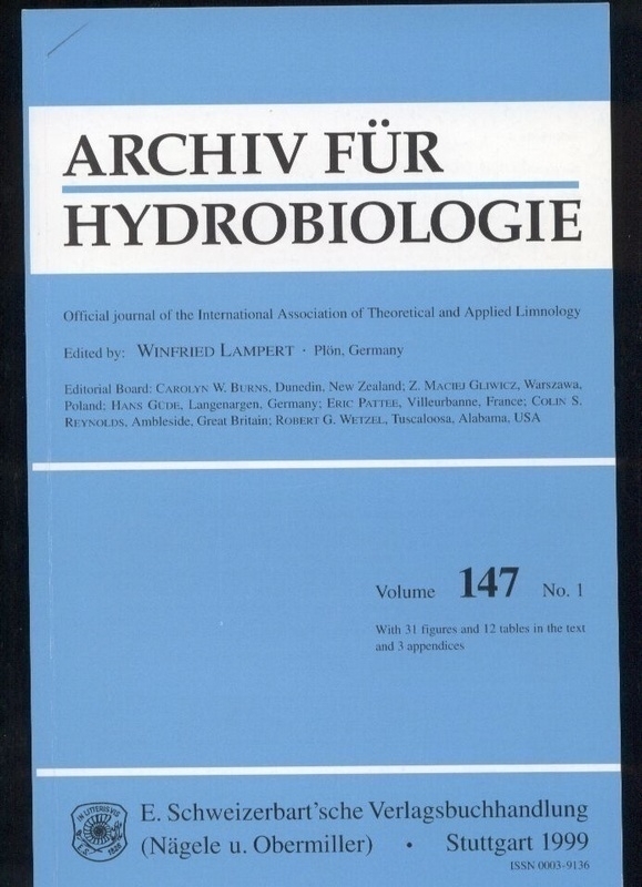 Archiv für Hydrobiologie  Vol. 147, No. 1-4 (4 Hefte) 