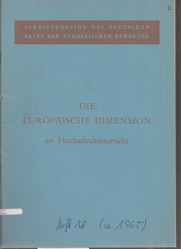 Fleßburg,Ruth  Die Europäische Dimension im Hochschulunterricht 
