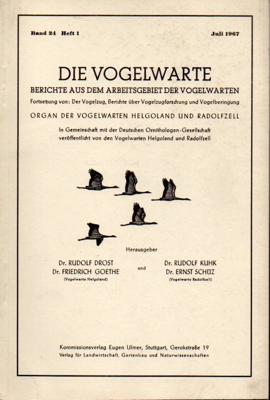 Die Vogelwarte  Die Vogelwarte Band 24, 1967 Heft 1 (1 Heft) 