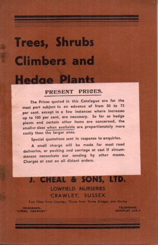 Chael,J. & Sons.Ltd.  Cheals' Trees, Shrubs, Climbers and Hedge Plants 
