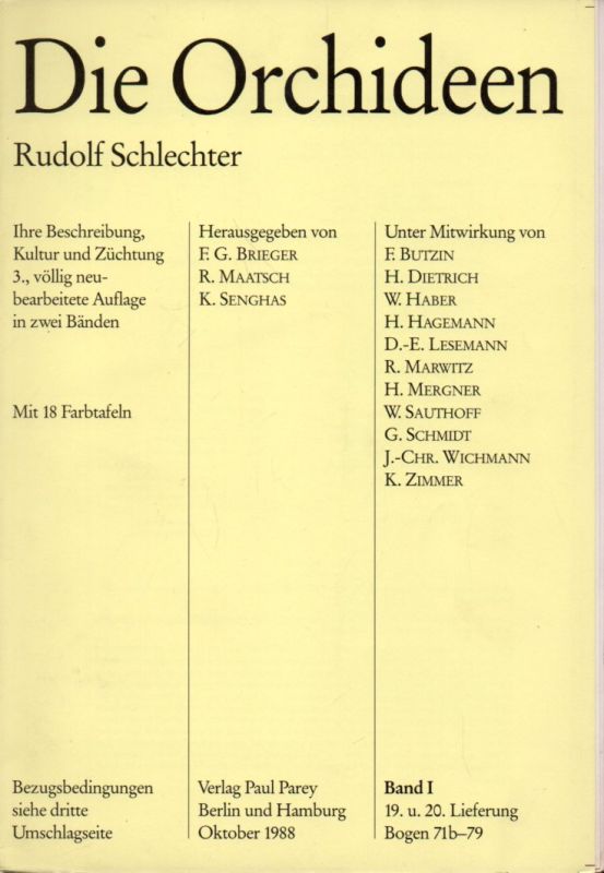 Schlechter,Rudolf  Die Orchideen Band I. 19./20.Lieferung Bogen 71b-79 