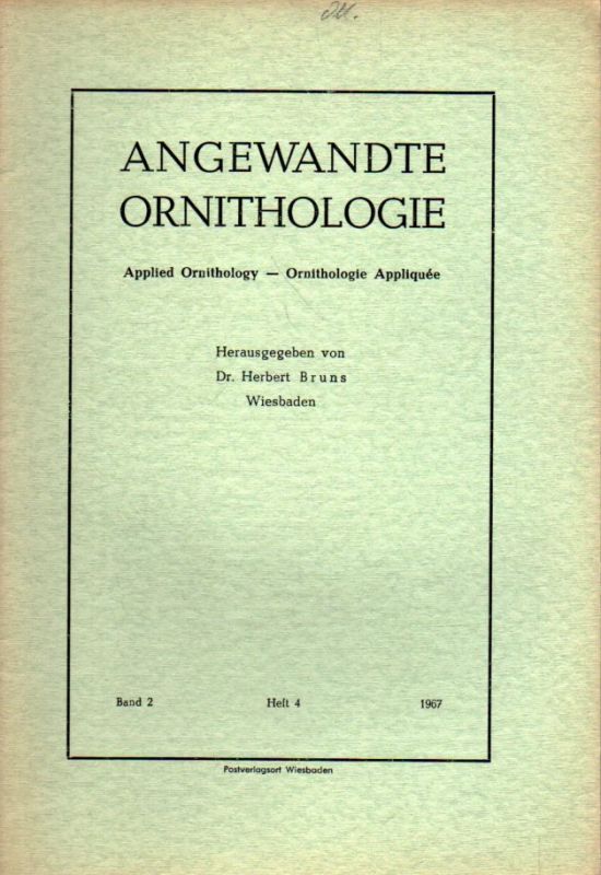 Angewandte Ornithologie  Angewandte Ornithologie Band 2. 1967 Heft 4 (1 Heft) 