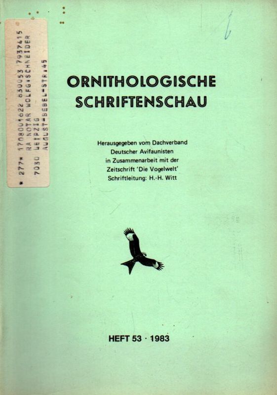 Ornithologische Schriftenschau  Ornithologische Schriftenschau Jahrgang 1983 Heft 53-56 (4 Hefte) 