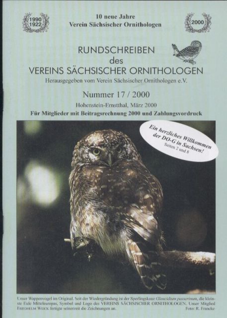 Verein Sächsischer Ornithologen  Rundschreiben Nr. 17 / 2000 
