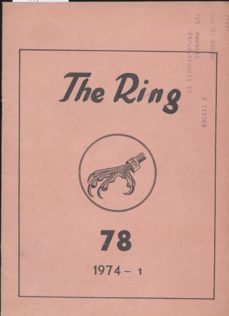 The Ring  The Ring Jahrgang 1974 Band 78-81. Heft 1-4 (4 Hefte) 