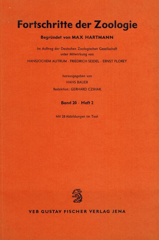 Bauer,Hans (Hsg.)  Fortschritte der Zoologie Band 20. 1969 Heft 2 