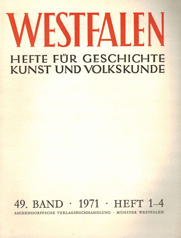 Westfalen  Westfalen 49.Band 1971 Heft 1-4 (1 Heft) 