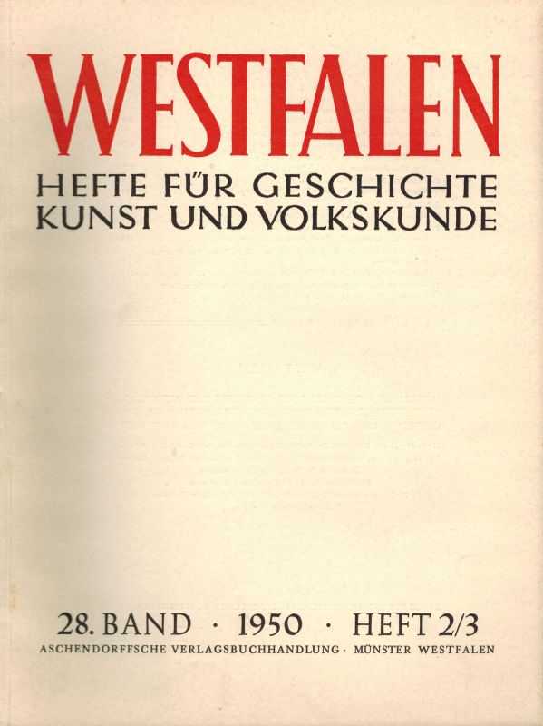 Westfalen  Westfalen 28.Band 1950 Heft 2/3 