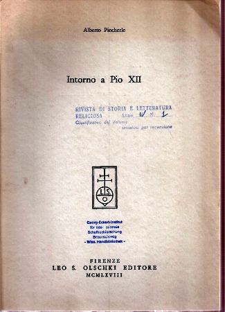 Pincherle,Alberto  Intorno a Pio XII (über Pius XII) 