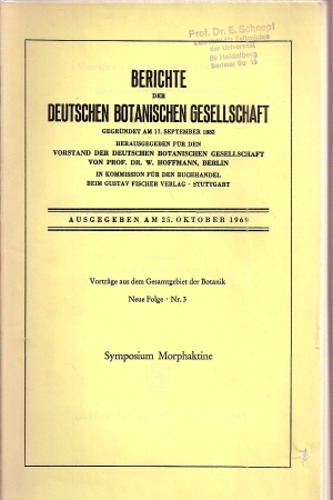 Deutsche Botanische Gesellschaft  Symposium Morphaktine 