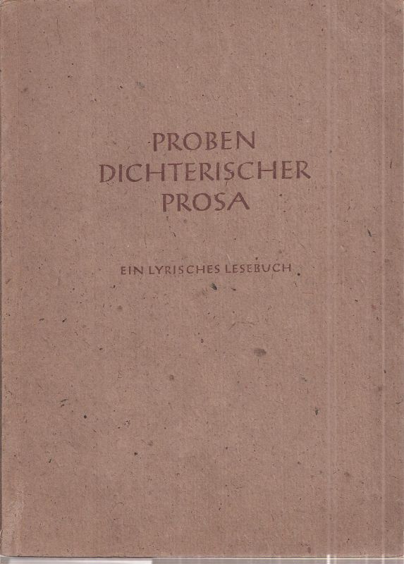 Ewald,August  Proben dichterischer Prosa 