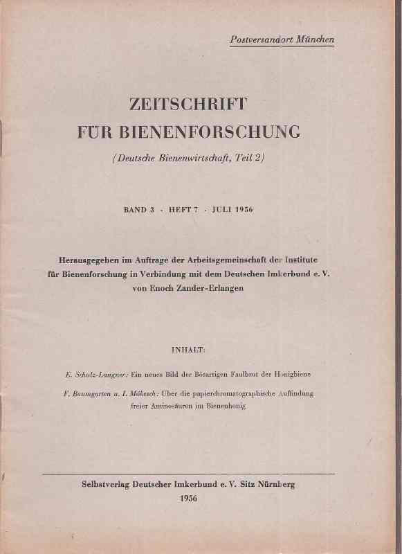Zeitschrift für Bienenforschung  Zeitschrift für Bienenforschung Band 3 Heft 7 Juli 1956 