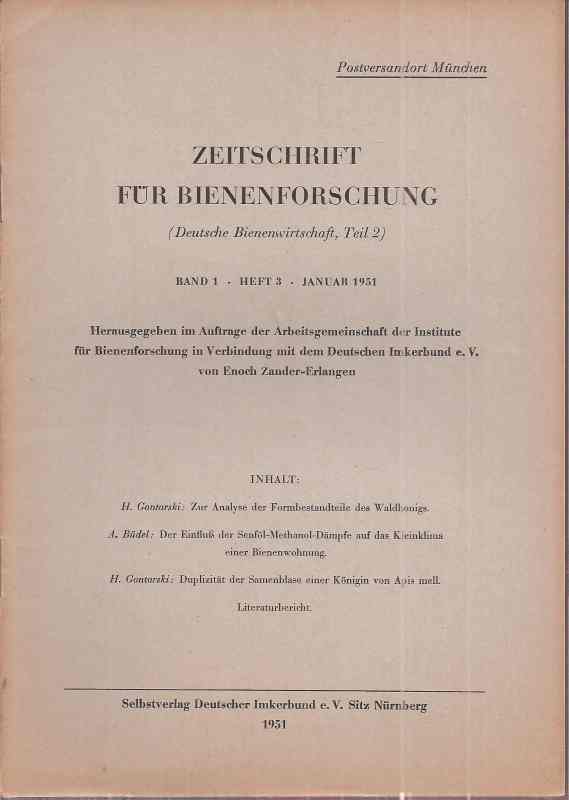 Zeitschrift für Bienenforschung  Zeitschrift für Bienenforschung Band 1 Heft 3 Januar 1951 
