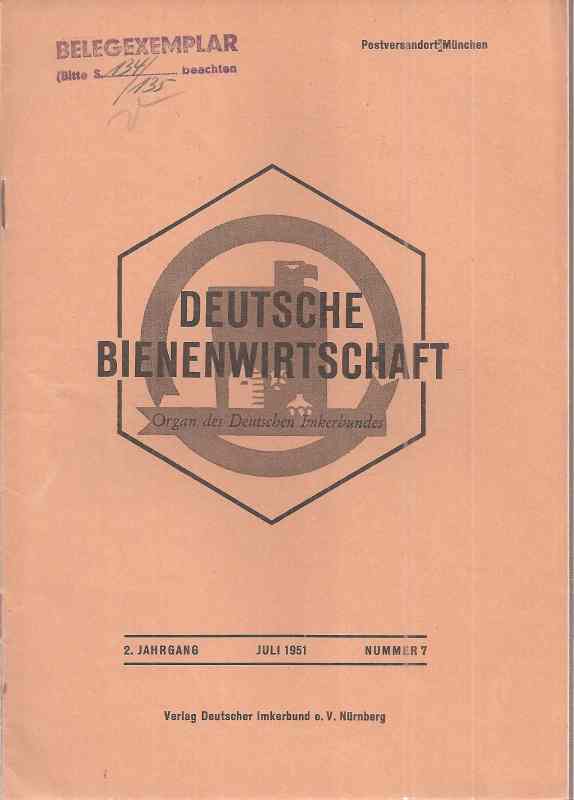 Deutsche Bienenwirtschaft  2.Jahrgang 1951 Heft 7 (1 Heft) 
