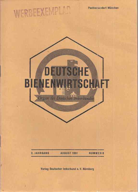 Deutsche Bienenwirtschaft  2.Jahrgang 1951 Heft 8 (1 Heft) 