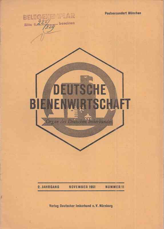 Deutsche Bienenwirtschaft  2.Jahrgang 1951 Heft 11 (1 Heft) 