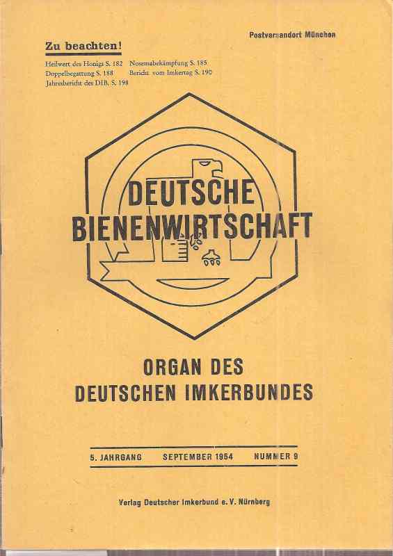 Deutsche Bienenwirtschaft  5.Jahrgang 1954 Heft 9 (1 Heft) 
