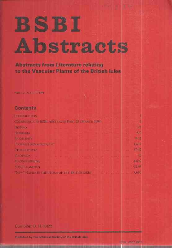 The Botanical Society of the British Isles  BSBI Abstracts Part 24 August 1994 