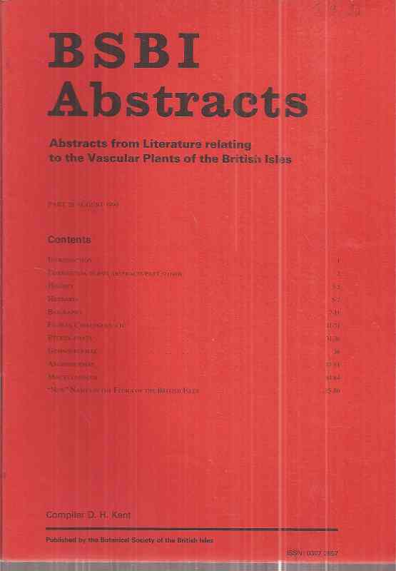 The Botanical Society of the British Isles  BSBI Abstracts Part 20 August 1990 