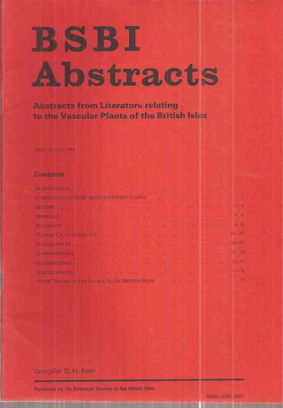 The Botanical Society of the British Isles  BSBI Abstracts Part 18 July 1988 