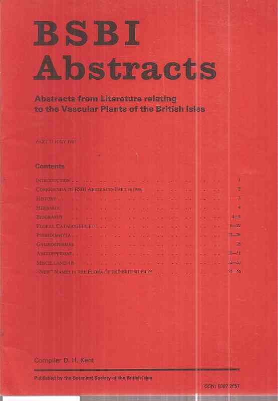The Botanical Society of the British Isles  BSBI Abstracts Part 17 July 1987 