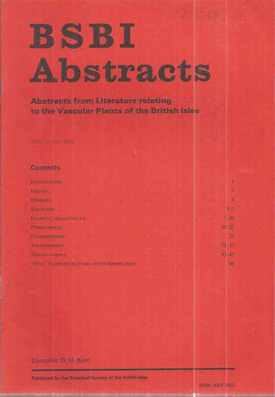 The Botanical Society of the British Isles  BSBI Abstracts Part 15 July 1985 