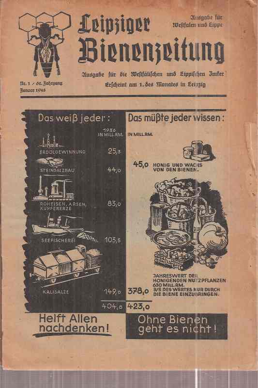 Leipziger Bienenzeitung(Ostdeutsche Bienenzeitung)  Leipziger Bienenzeitung 62.Jahrgang 1948 Heft 1, 3-5 und 7-12 