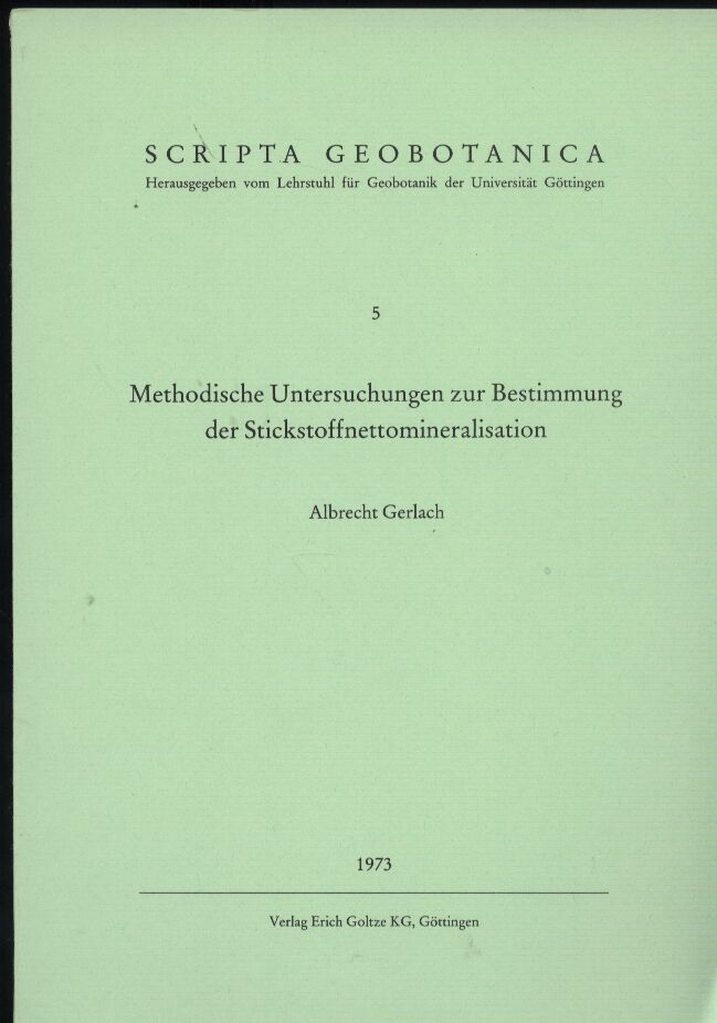 Gerlach,Albrecht  Methodische Untersuchungen zur Bestimmung der 