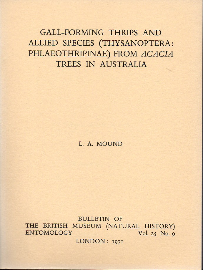 Mound,L.A.  Gall-forming thrips and allied species (Thysanoptera 