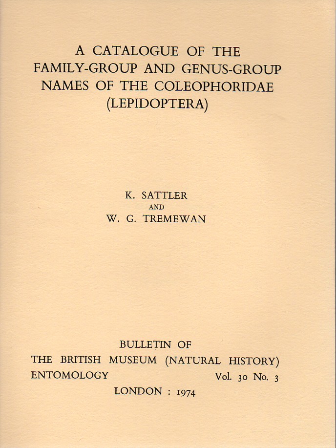 Sattler,K. und W.G.Tremewan  A catalogue of the family-group and genus-group names of the 
