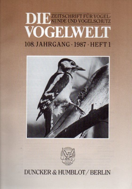 Die Vogelwelt  Die Vogelwelt 108.Jahrgang 1987.Heft 1 bis 6 (6 Hefte) 