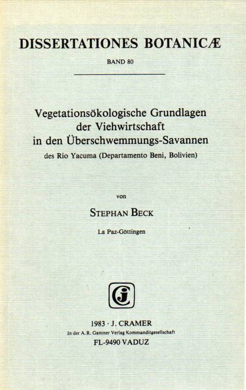 Beck,Stephan  Vegetationsökologische Grundlagen der Viehwirtschaft in den 